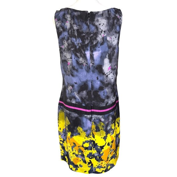 SUZI CHIN Dress Size 10 for Maggy Boutique Silk Sleeveless Abstract Print Sheath - Picture 6 of 10